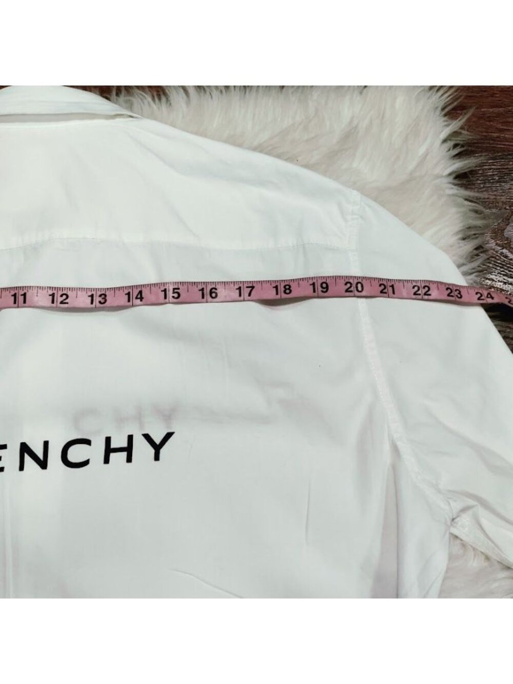 Givenchy Mens Classic Fit M White Cotton Button-Up Shirt With Logo Design - Picture 15 of 16